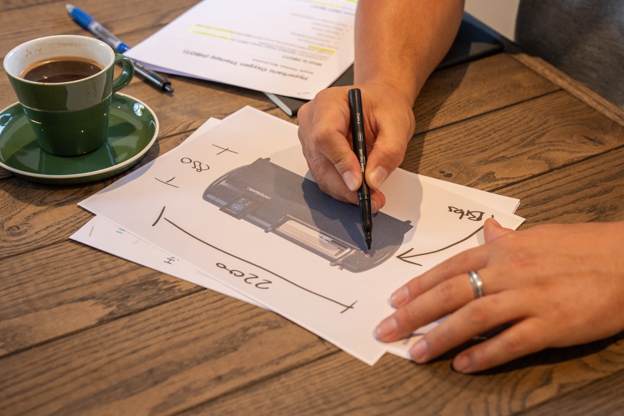 Planning chamber dimensions on paper